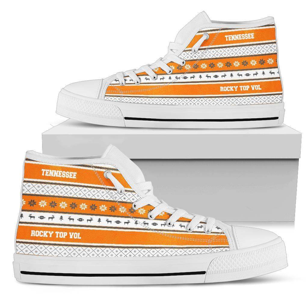 Tennessee Orange Rockytopvol Ugly Christmas Style Hi-Top High Top Shoes Sneakers