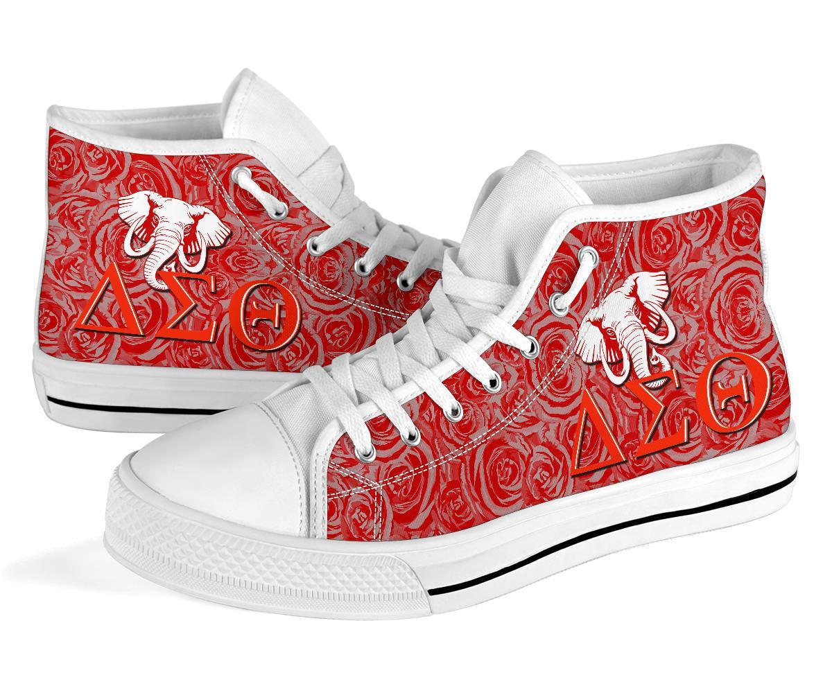 Wonder Print Footwear – Delta Sigma Theta Rose High Top Shoes Lt10