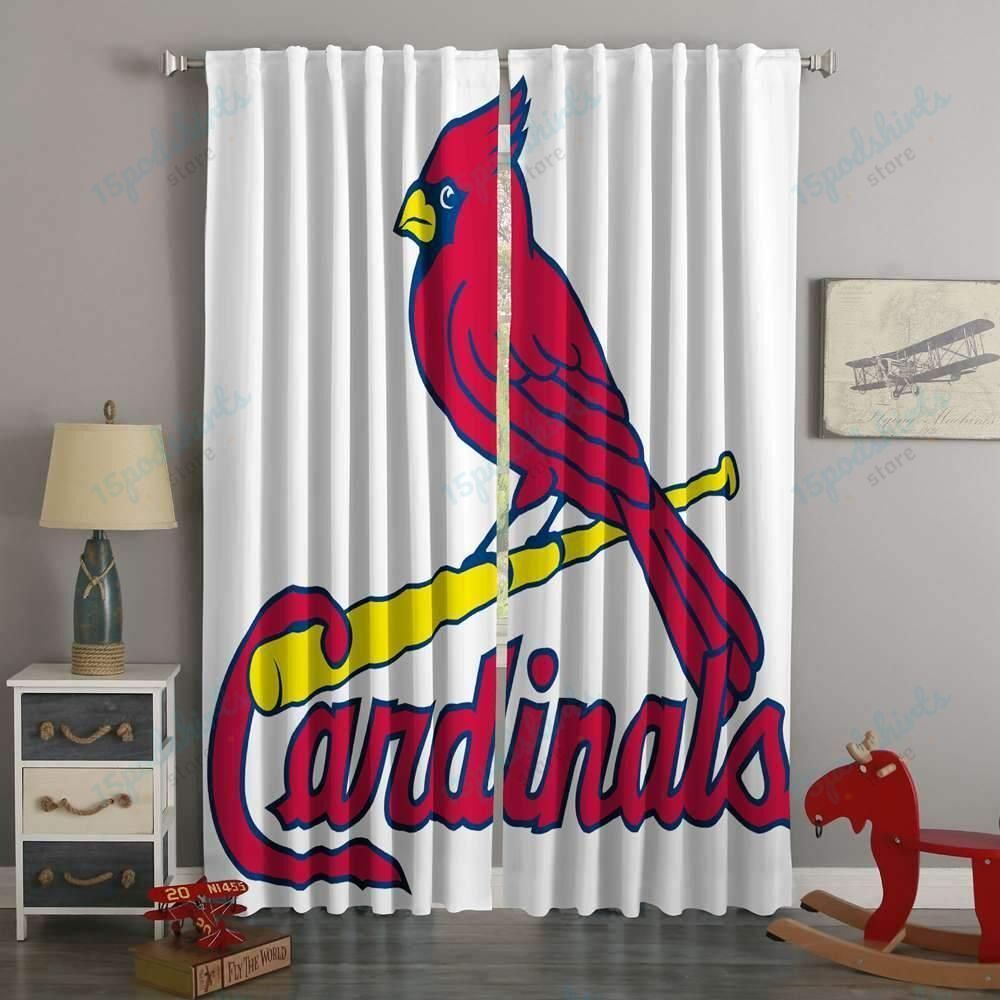 3D Printed  St. Louis Cardinals Style Custom Living Room Curtains