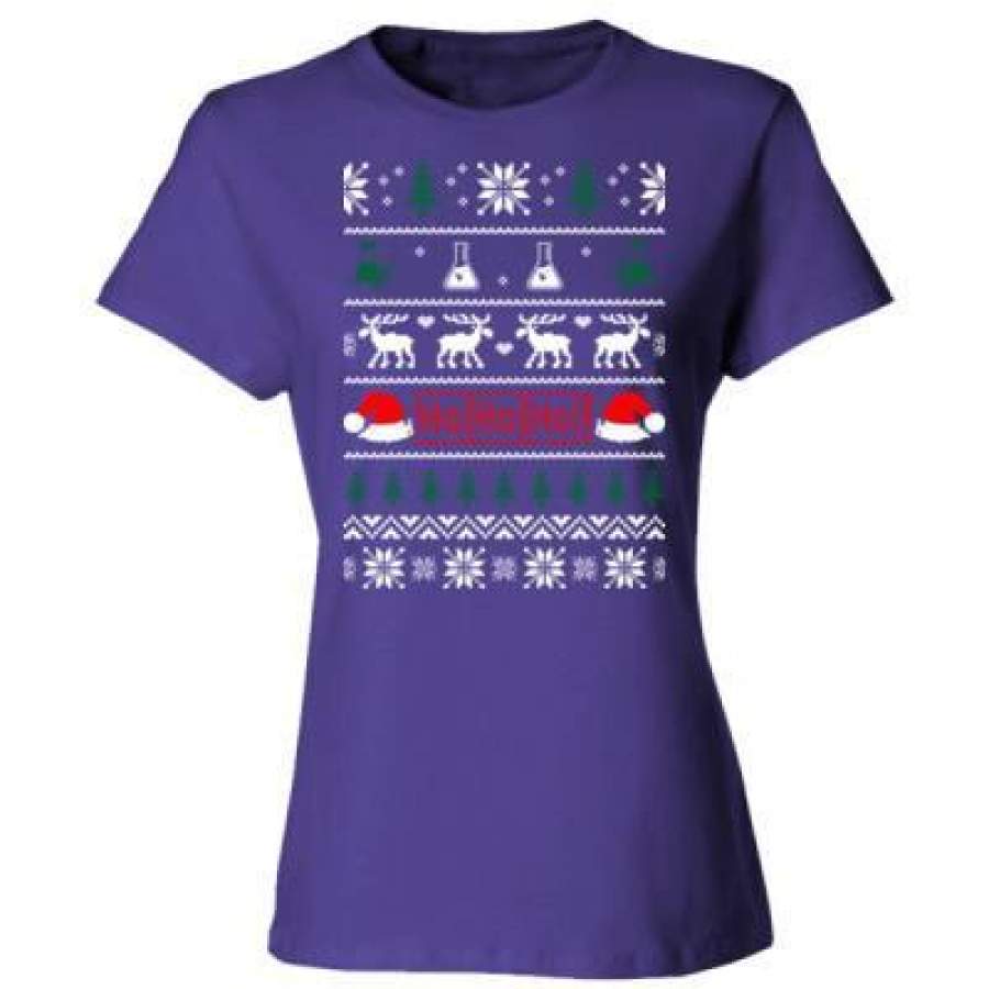 AGR Chemistry Chemical Ugly Holiday Christmas Ugly Sweater – Ladies’ Cotton T-Shirt