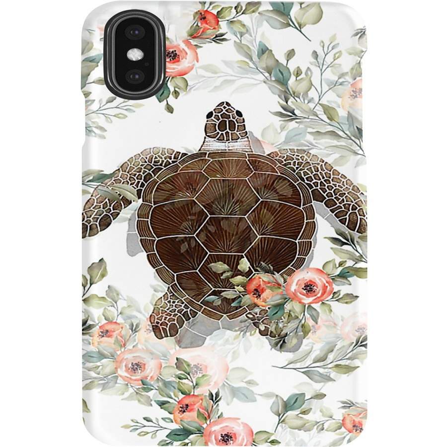 Turtle With Floral Background Special Custom Design For Animal Lovers Phone case