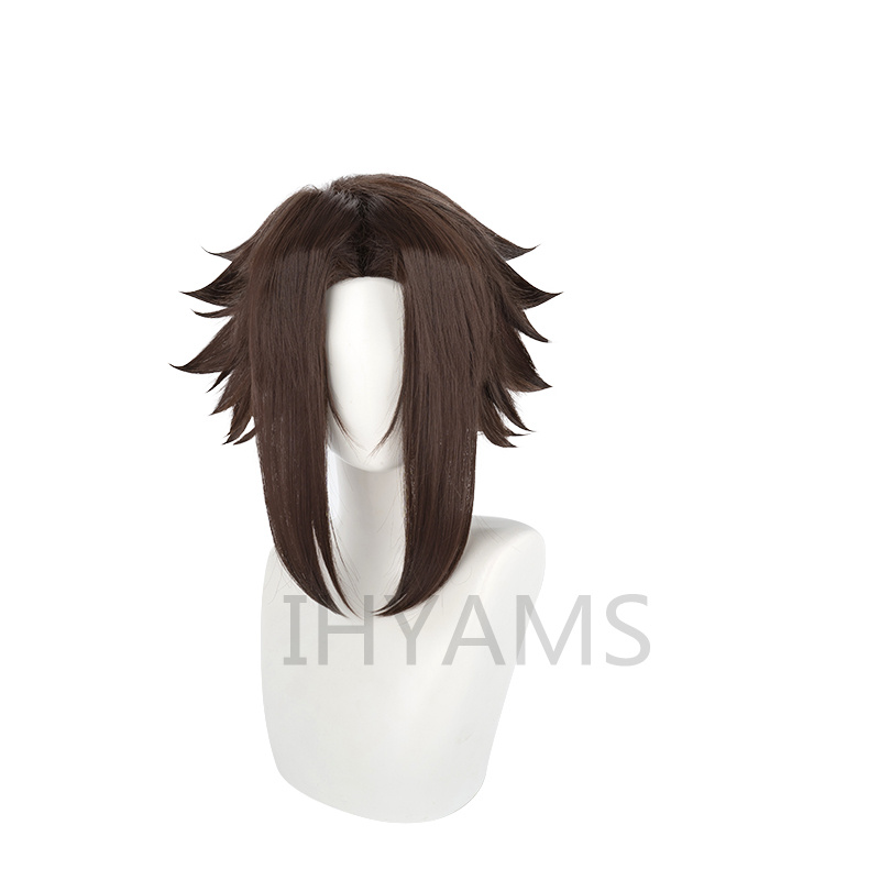 Yoh Asakura Cosplay Wig Anime SHAMAN KING Brown Short Synthetic Hair Heat Resistant Halloween Party Role Play + Free Wig Cap alx