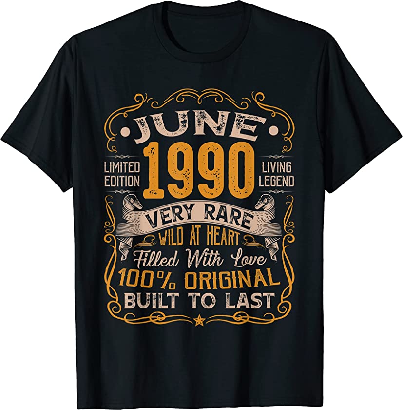 31st Birthday Vintage June 1990 Distressed 31 Years Old T-Shirt