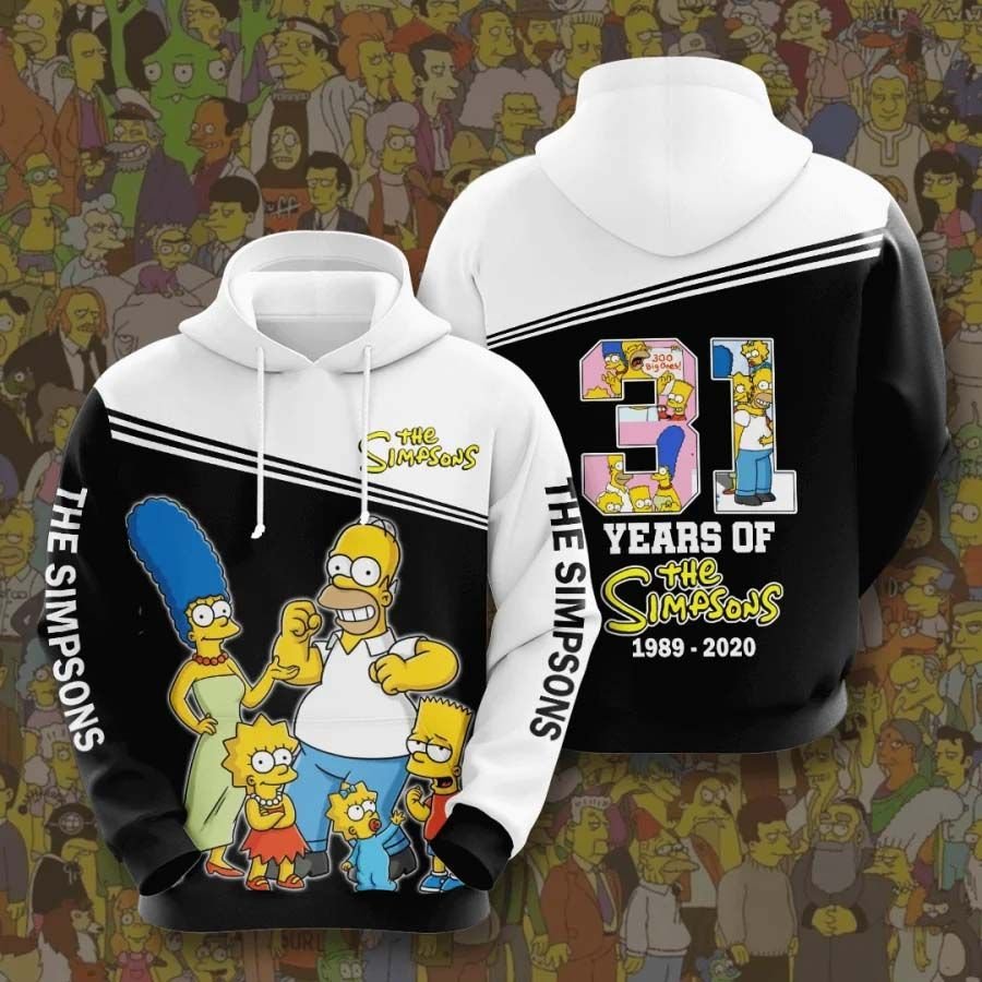 31 Years of The Simpsons 1989-2020 Full Print Hoodie