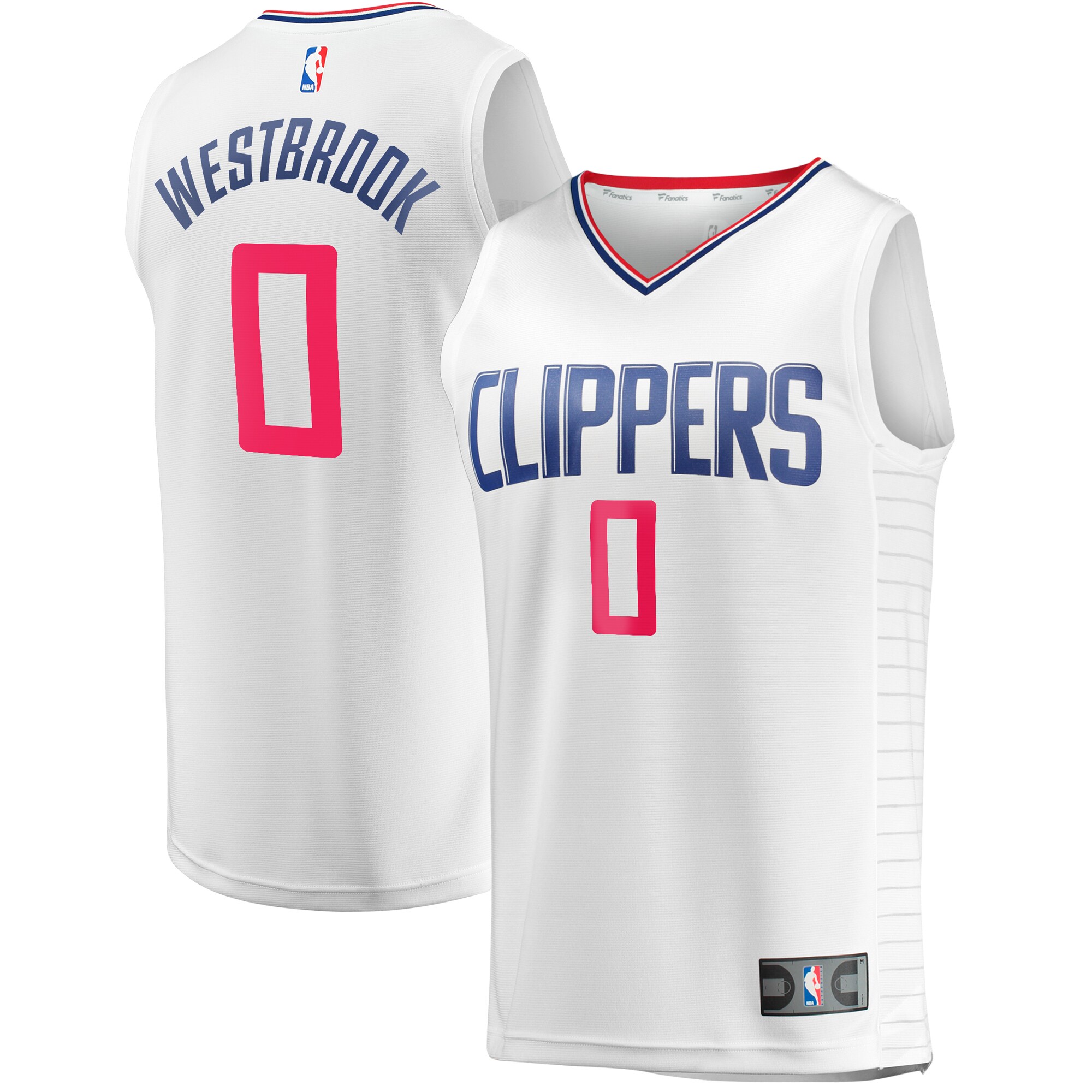 Russell Westbrook LA Clippers Fast Break Player Jersey – Association Edition – White