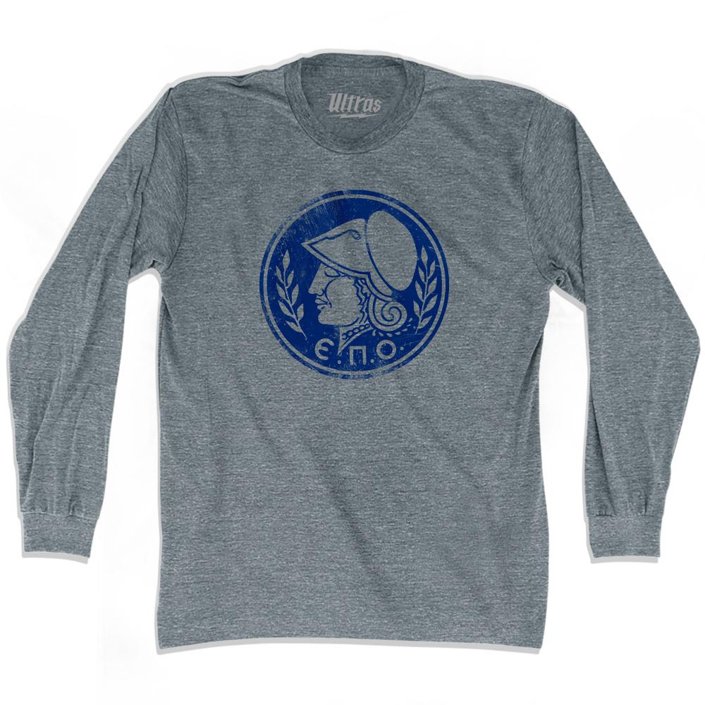 Vintage Greece Soccer League Logo Adult Tri-Blend Long Sleeve T-shirt