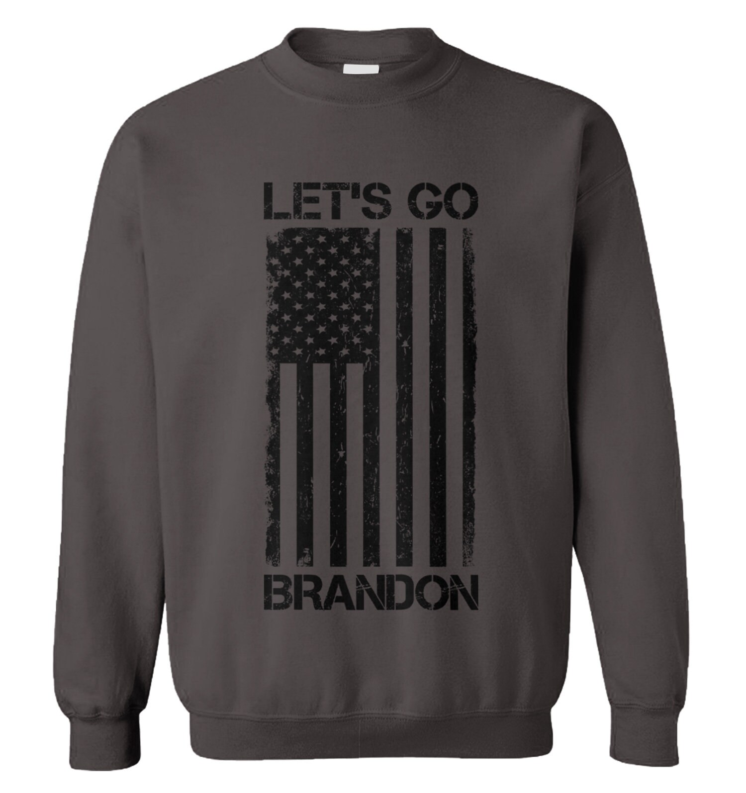 Let's Go Brandon Black American Flag Unisex Sweater - Politician FJB Joe Biden Anti Liberal Donald Trump 2024 MAGA Republican United States Free Trump Design By Sunrugs Fashion 2024