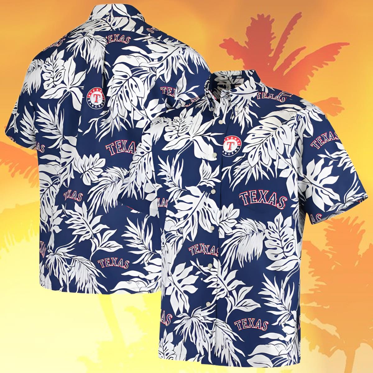 Reyn Spooner Navy Texas Rangers Hawaiian Shirt Mens