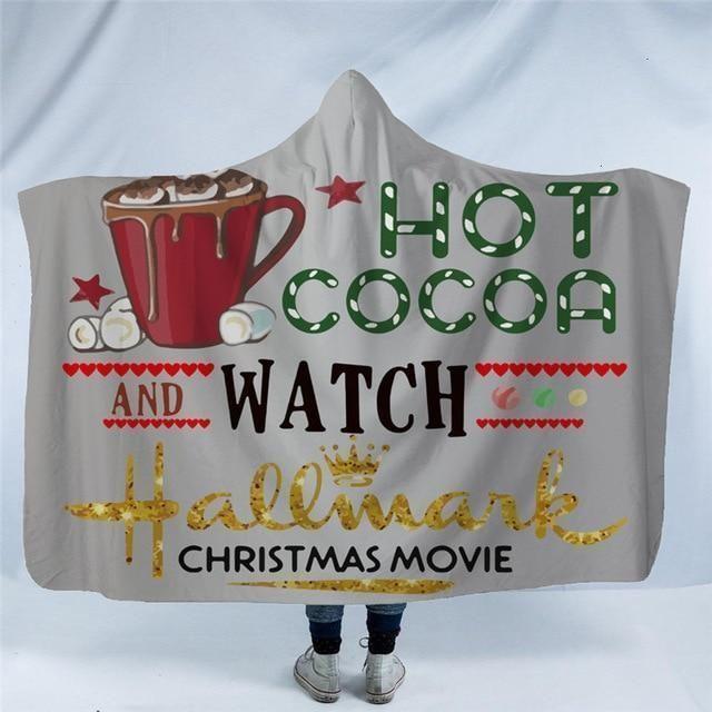 X-Mas Hot Cocoa Hooded Blanket Christmas Decoration Ideas