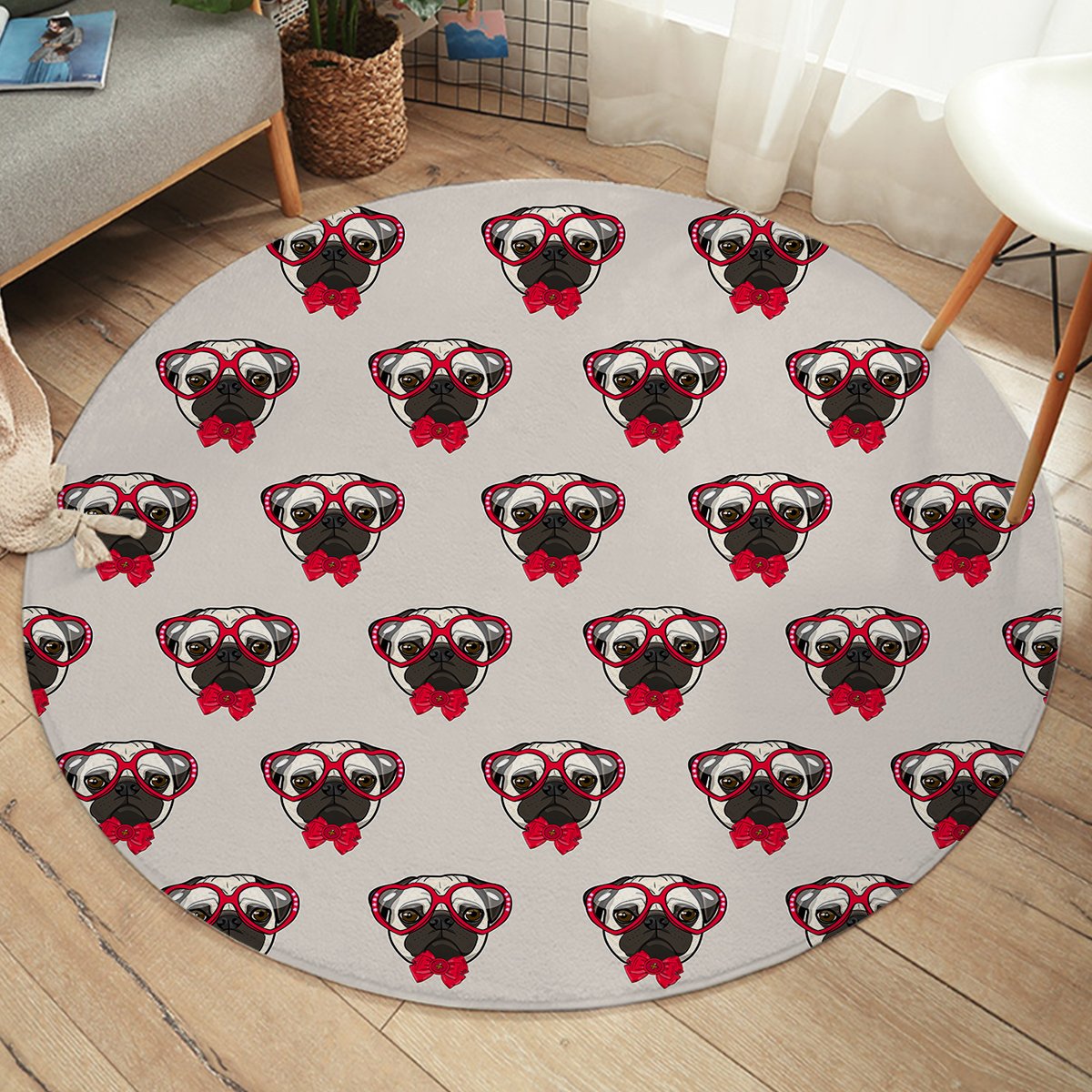 Ms Pug SW2517 Round Rug