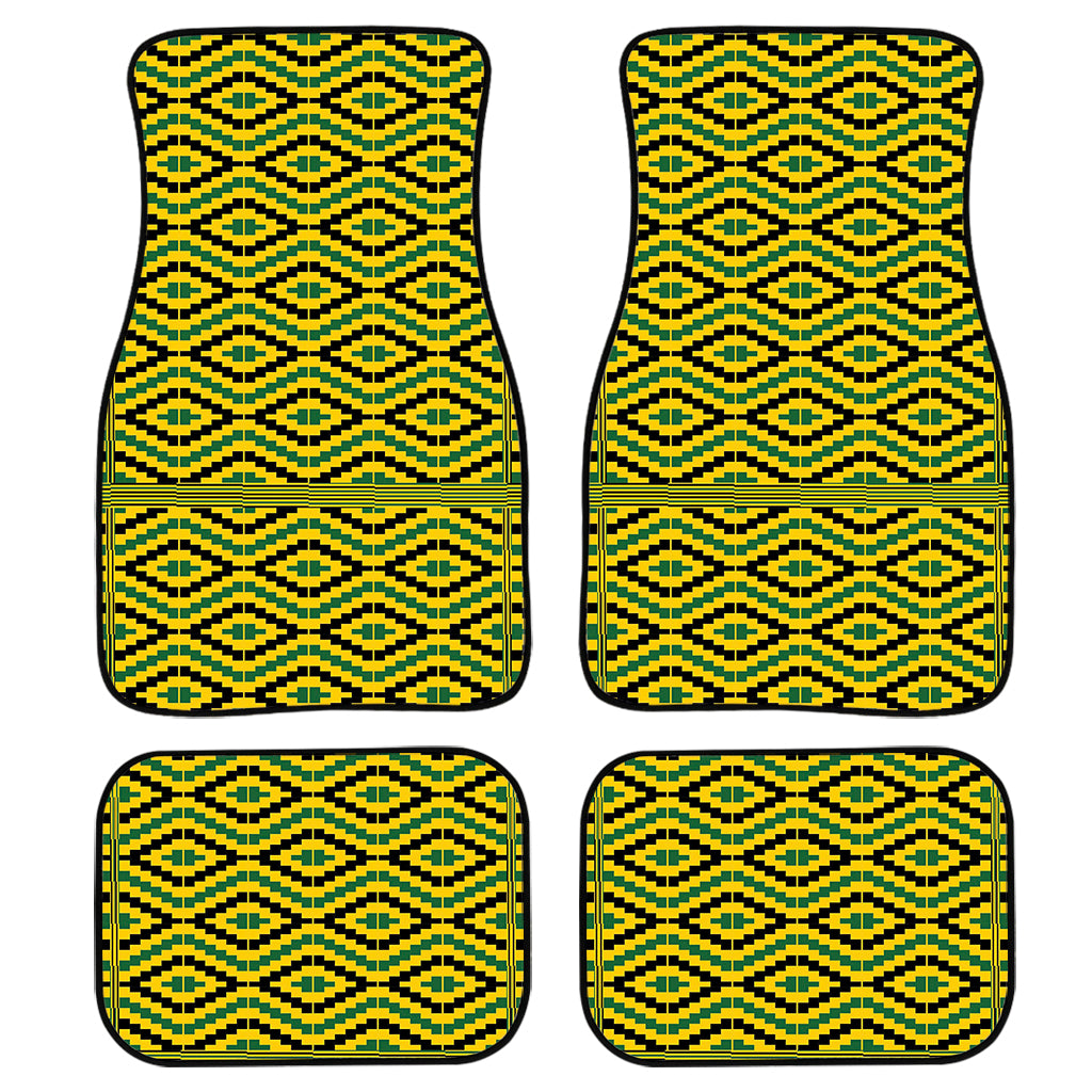 Kente African Pattern Print Front And Back Car Floor Mats