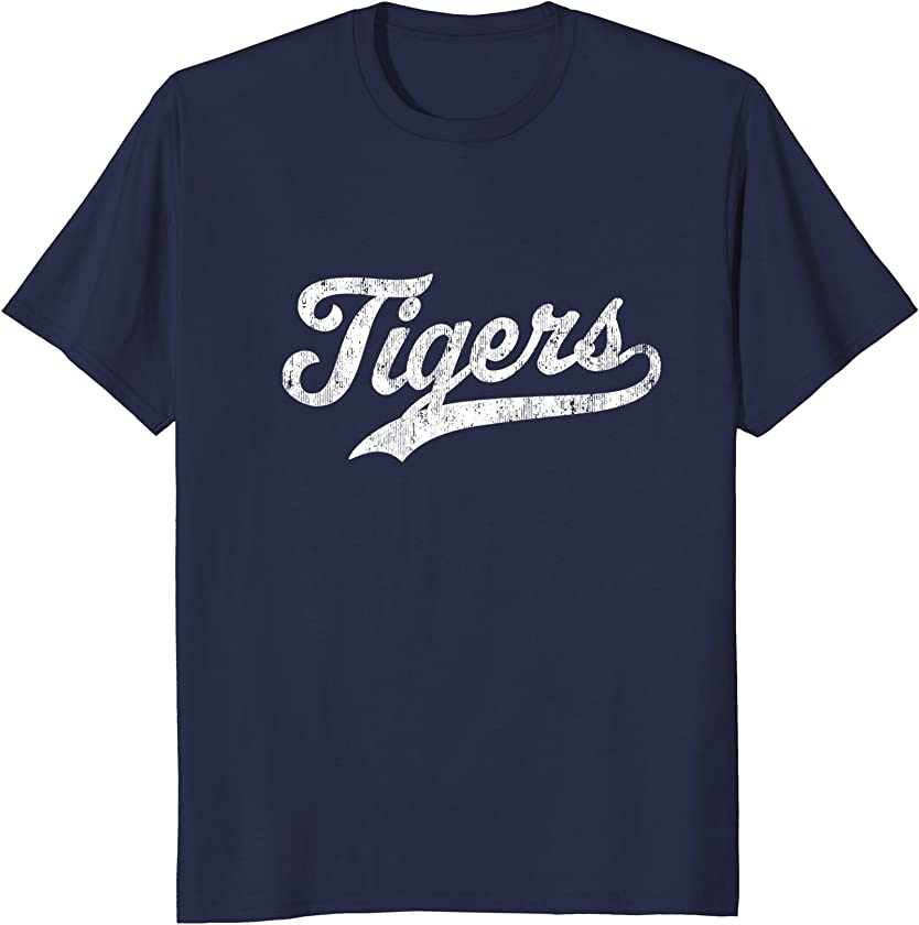 Tigers Mascot T Shirt Vintage Sports Name Tee Design