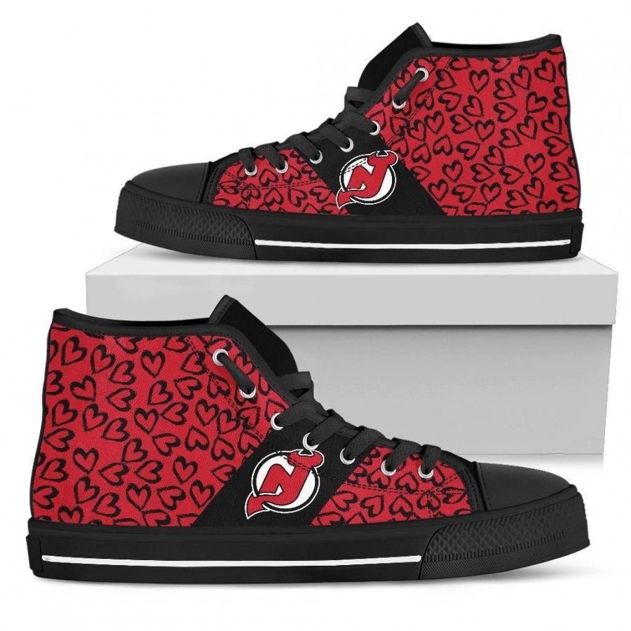 Perfect Cross Color Absolutely Nice New Jersey Devils High Top Shoes #512