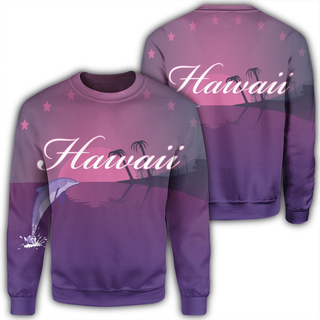 Hawaiian Dolphin Violet Polynesian Sweatshirt