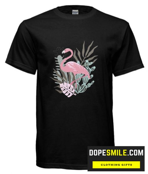 Pink Flamingo Leaves cool T shirt