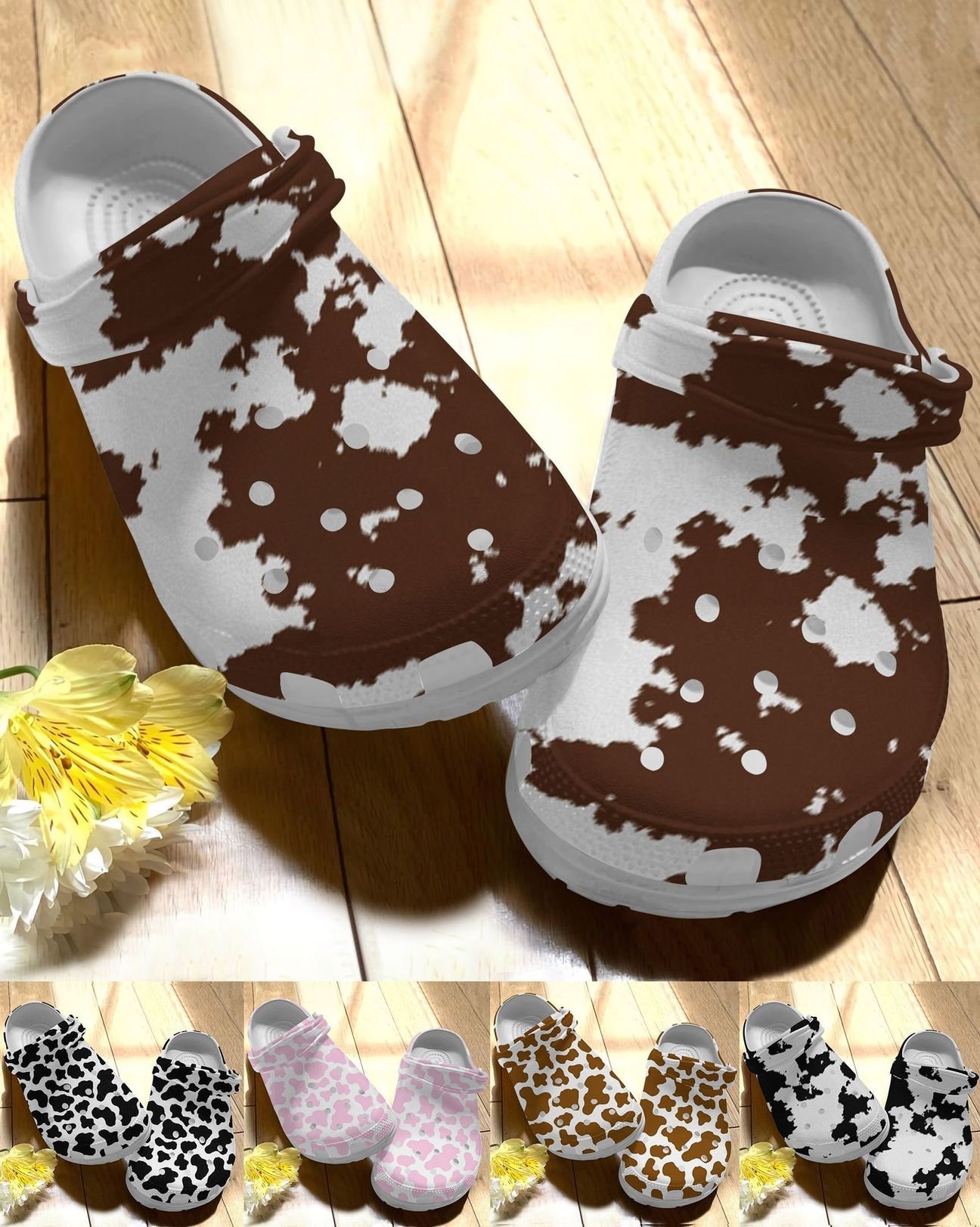 Cow Personalize Clog, Custom Name, Text, Fashion Style For Women, Men, Kid, Print 3D Cow Pattern 5 Colors