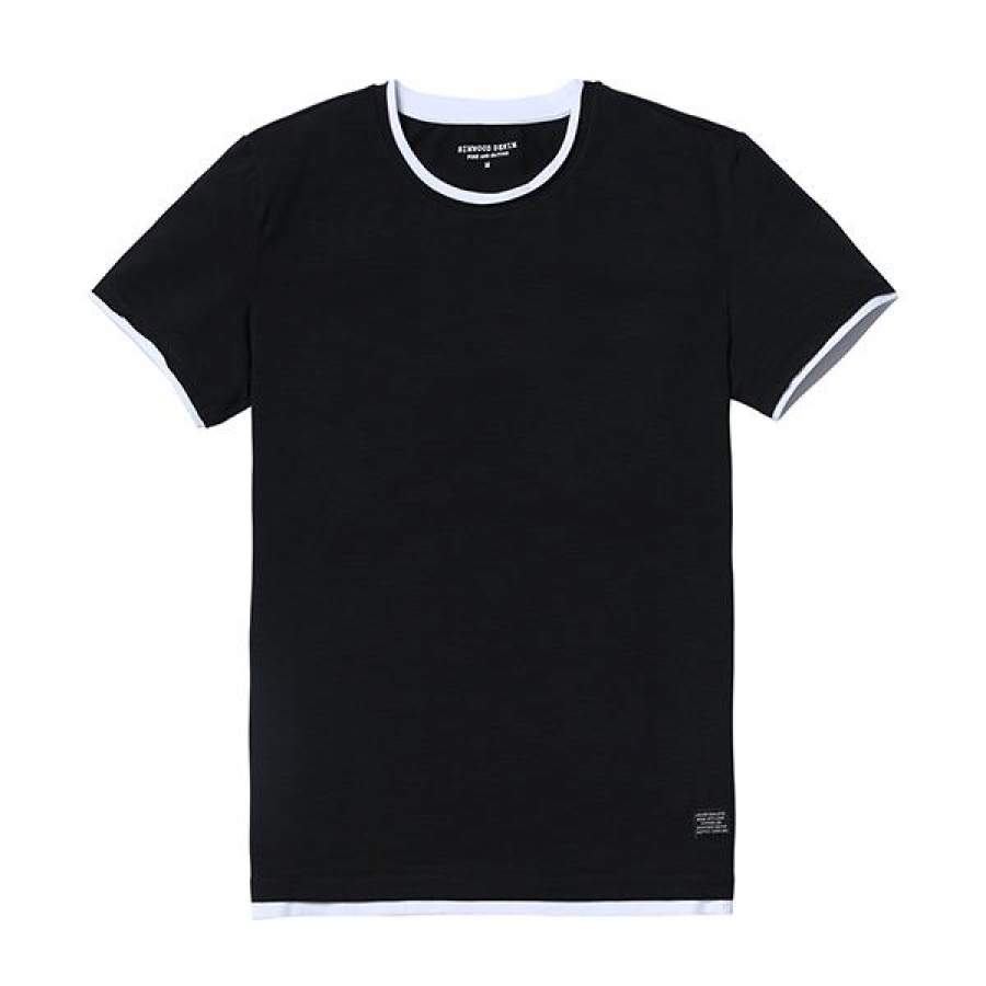 Summer New Fake Double Layered T Shirt Men Short Sleeve Contrast color T-shirt Cotton Tops Fashion Tees