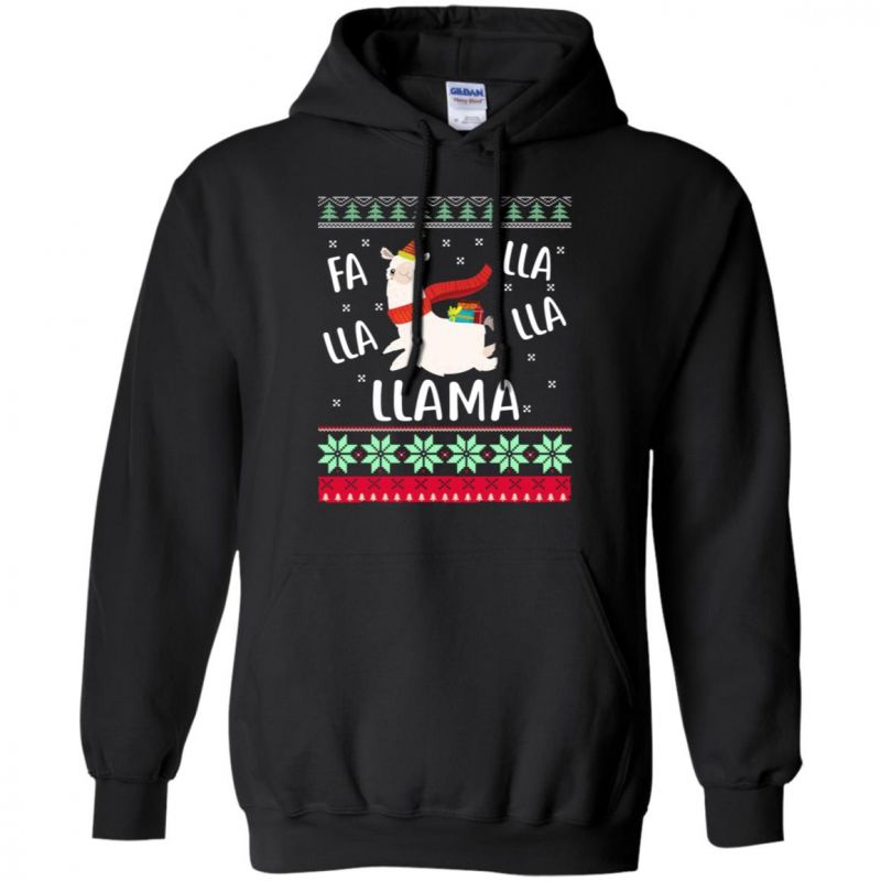 Ugly Christmas Sweater Llama Funny Holiday Unisex Hoodie