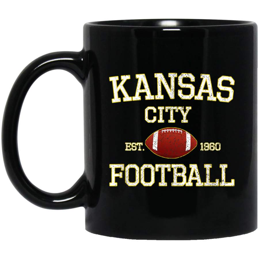 Vintage Distressed Red Kansas City Football Mug