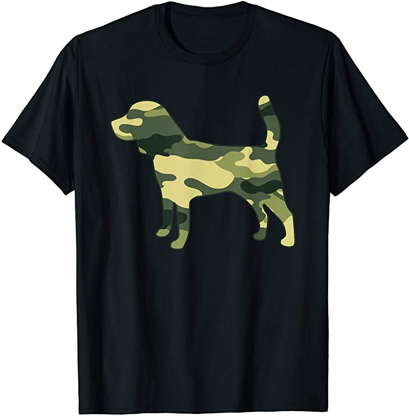 Military Beagle Camo Men Print US Puppy Dog Pet Veteran Gift T-Shirt