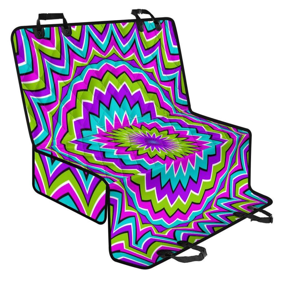 Dizzy Circle Moving Optical Illusion Pet Car Back Seat Cover