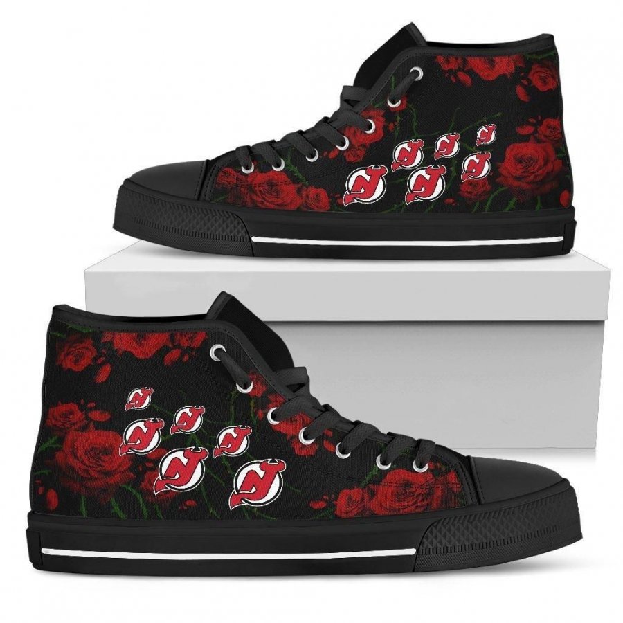 Lovely Rose Thorn Incredible New Jersey Devils High Top Shoes #978