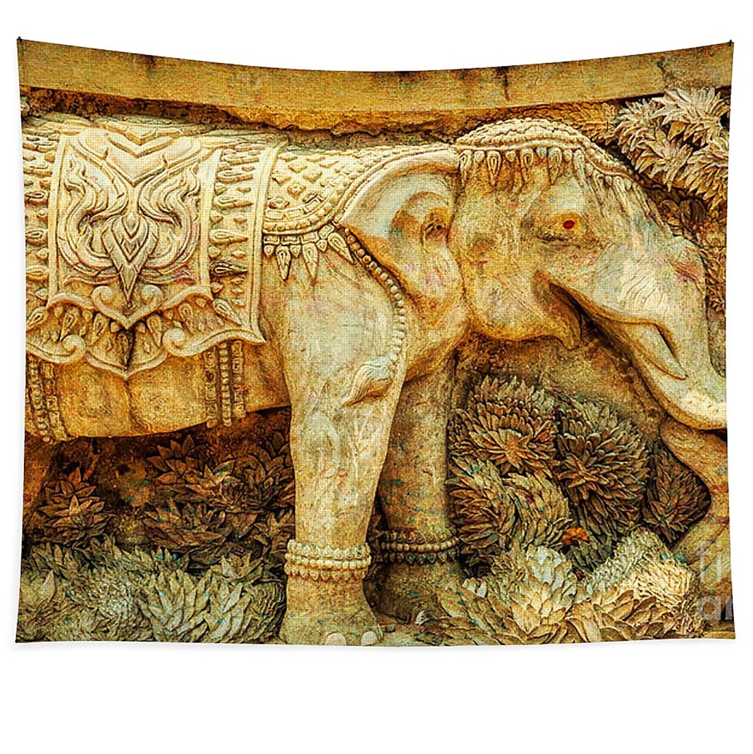 Ancient Elephant Sculpture 3D Printed Wall Art Hanging Tapestry