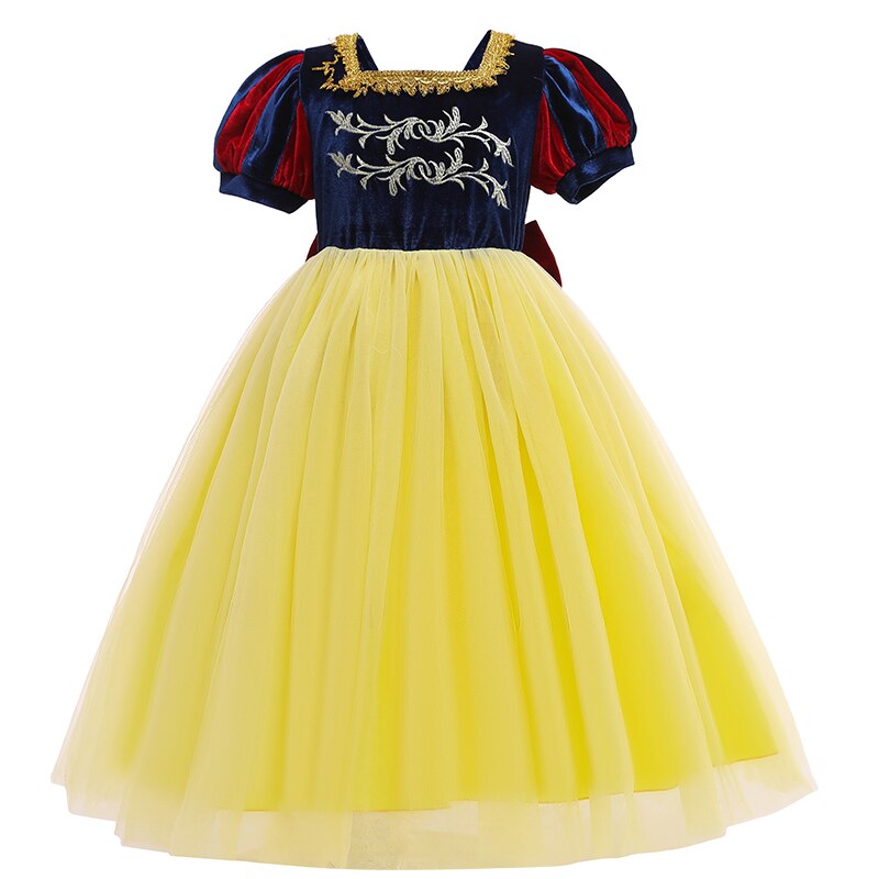 2020 Autumn Ins Children’s Skirt Snow White Embroidery Princess Dress Net Yarn Christmas Evening Dress Kids Dress alx