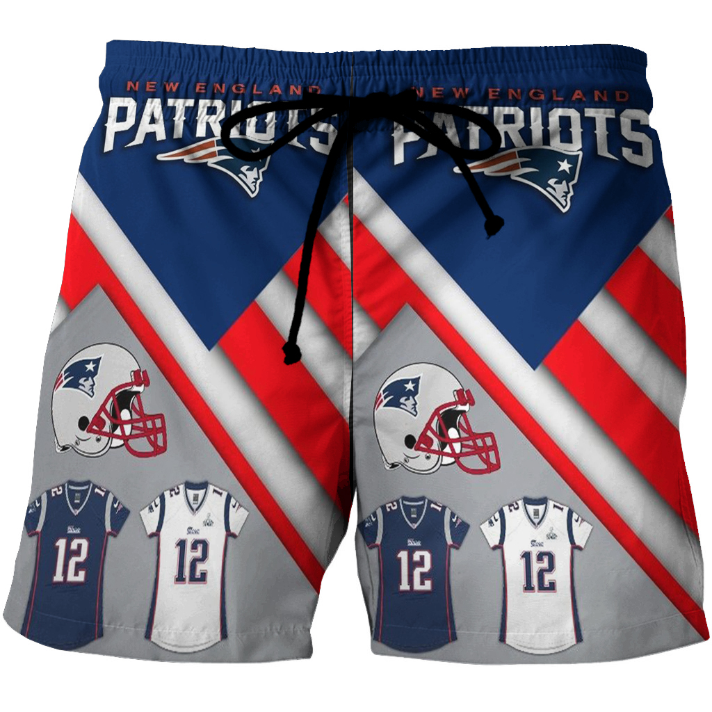 New England Patriots Uniform Shirt 3D All Over Print Summer Beach Hawaiian Short