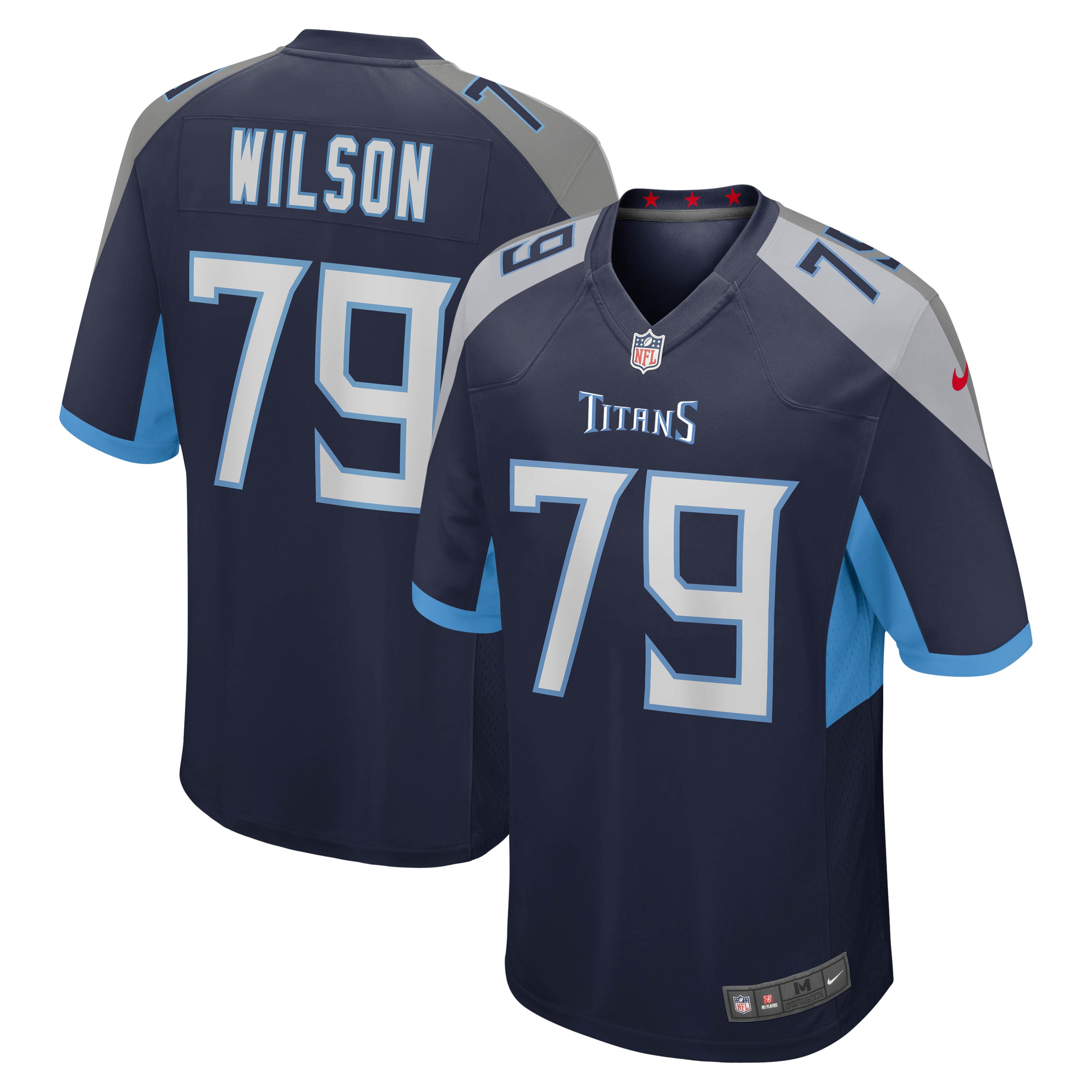 Men’s Tennessee Titans Isaiah Wilson Navy Game Jersey