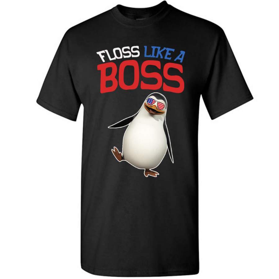 Floss Like A Boss Dance Penguin Flossing 4th Of July – Gildan Short Sleeve Shirt