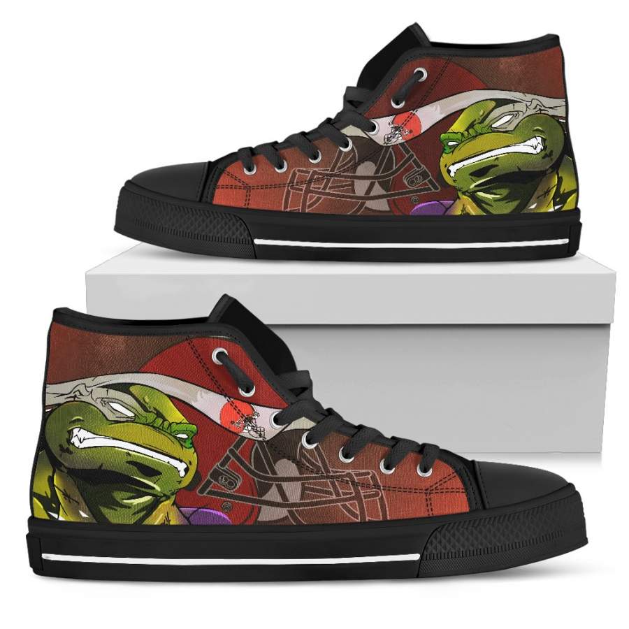 Turtle Cleveland Browns Ninja High Top Shoes