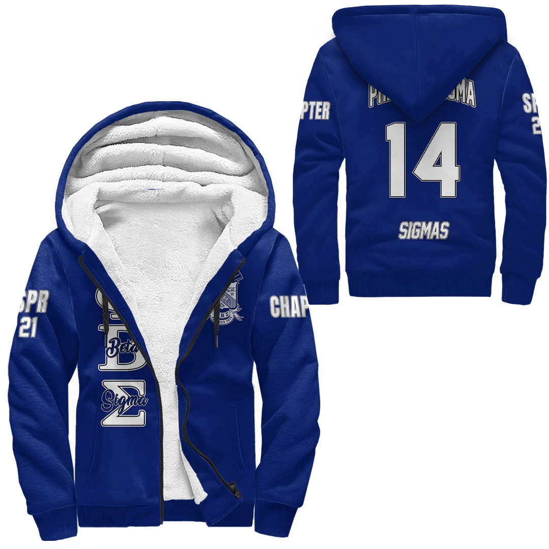 Fraternity Hoodie – Personalized Phi Beta Sigma Blue Sherpa Hoodies