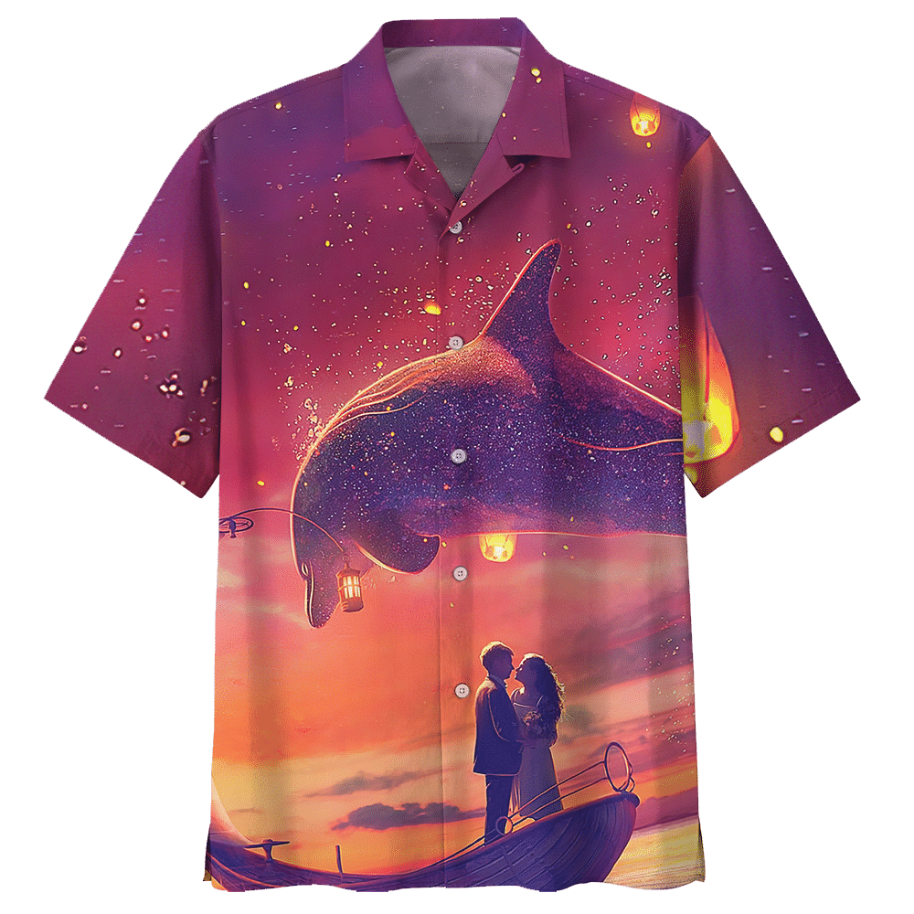 Dolphin  Pink High Quality Unisex Hawaiian Shirt For Men And Women Dhc17062800