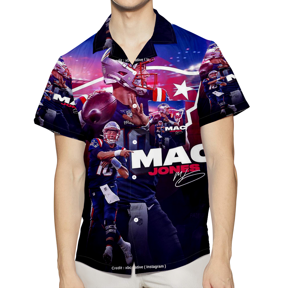 New England Patriots Mac Jones4 3D All Over Print Summer Beach Hawaiian Shirt With Pocket