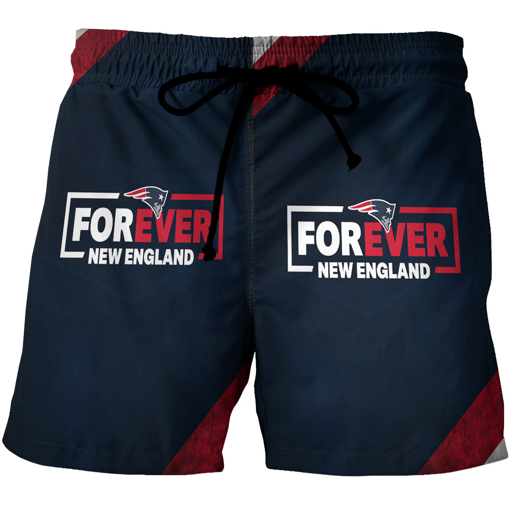 New England Patriots Forever New England 3D All Over Print Summer Beach Hawaiian Short