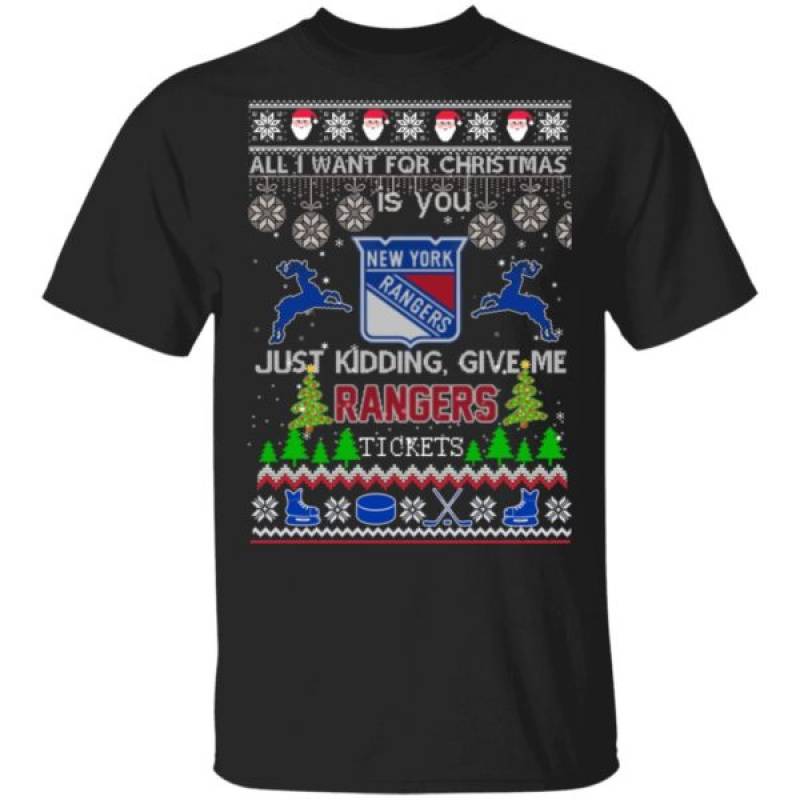 All I Want For Christmas Is You New York Rangers Ugly Christmas Sweater Ls Hoodie