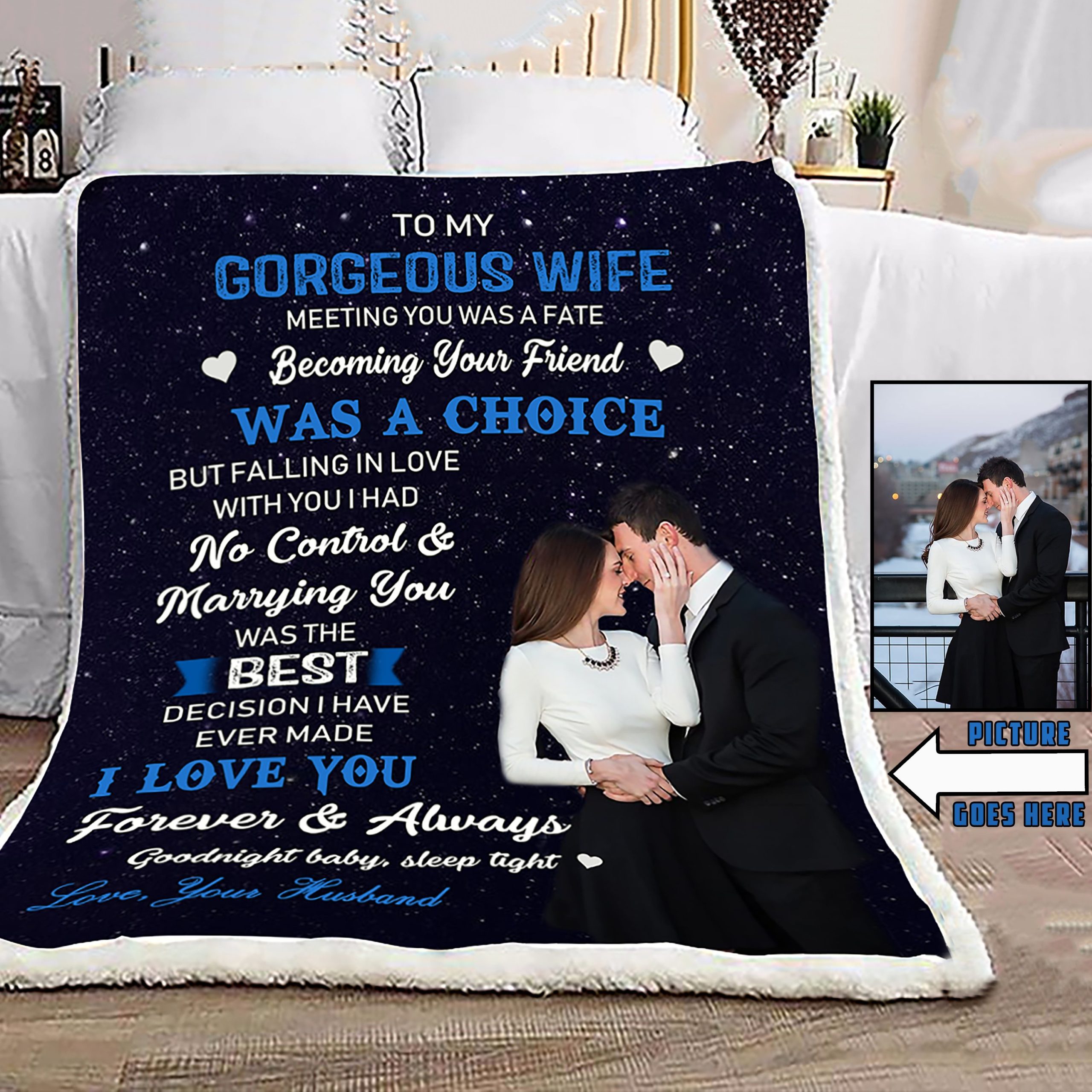 (Cd31) Family Custom Blanket – Husband To Wife – Meeting You Was A Fate