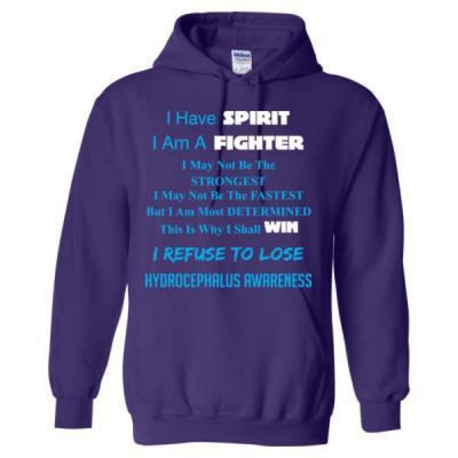 AGR I Have Spirit I Am A Fighter I Refuse To Lose Hydrocephalus Awareness – Heavy Blend™ Hooded Sweatshirt