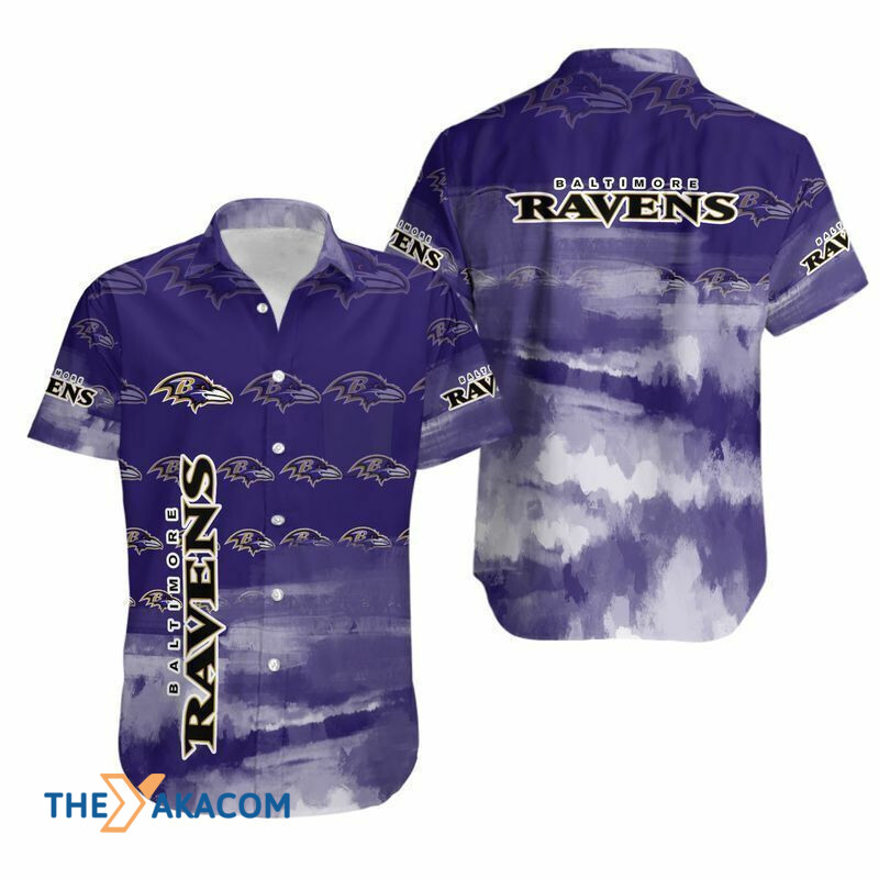 Baltimore Ravens Blending Painting Great Nfl Gift Short Sleeve Hawaii Shirt Ha66128