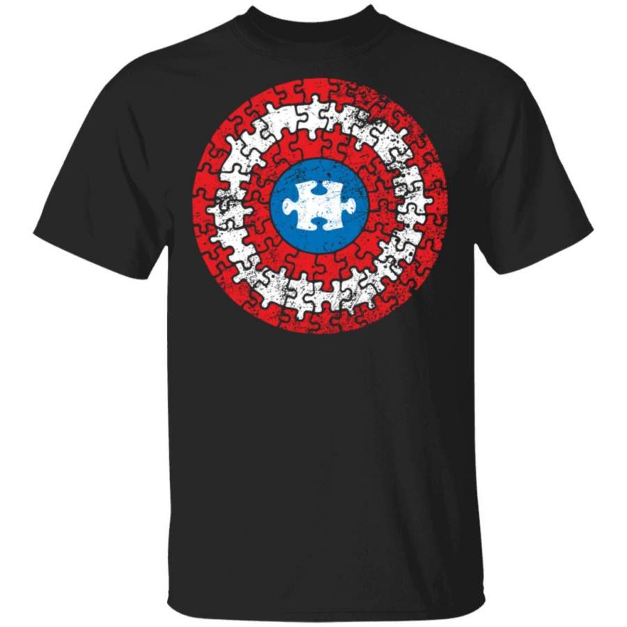 Autism Awareness Puzzle Captainn Superhero Shield shirts