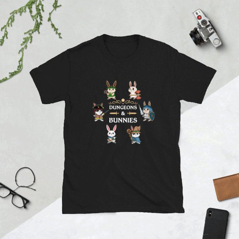 Dungeons And Bunnies Shirt, Dnd Rabbit Shirt, Gift For D&D Fans, Tabletop D20 Rpg Dragons Gamer T Shirt, Tank Top