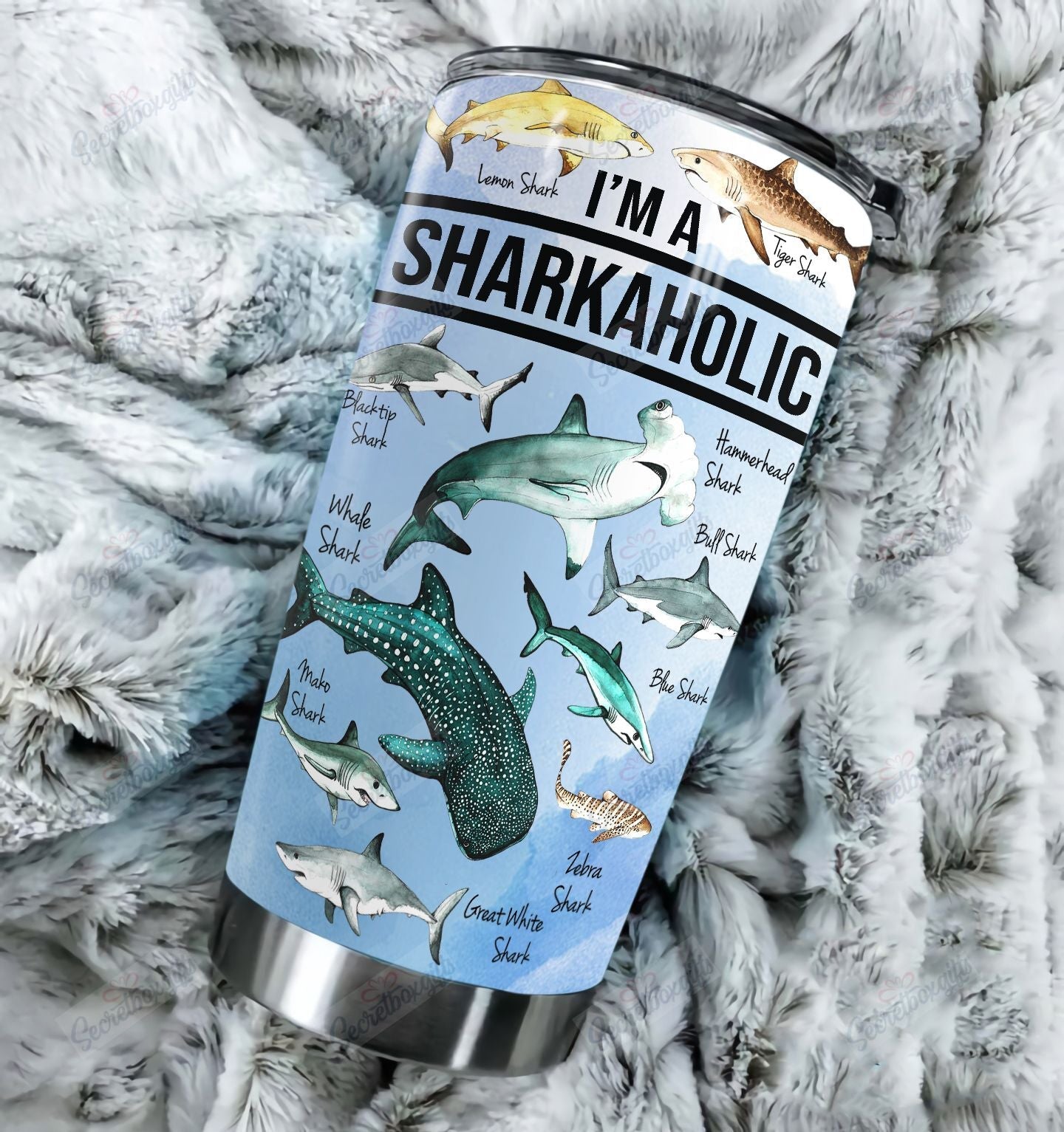 Shark Stainless Steel Tumbler Travel Customize Name, Text, Number, Image Hhh030315Th