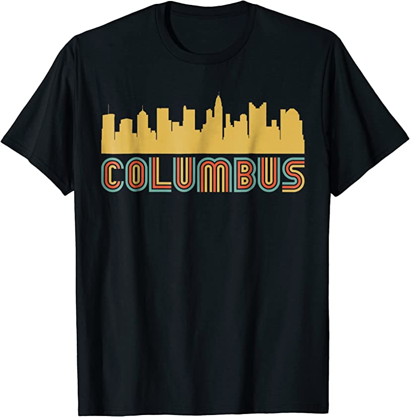 Vintage Retro Columbus Ohio Skyline T-Shirt