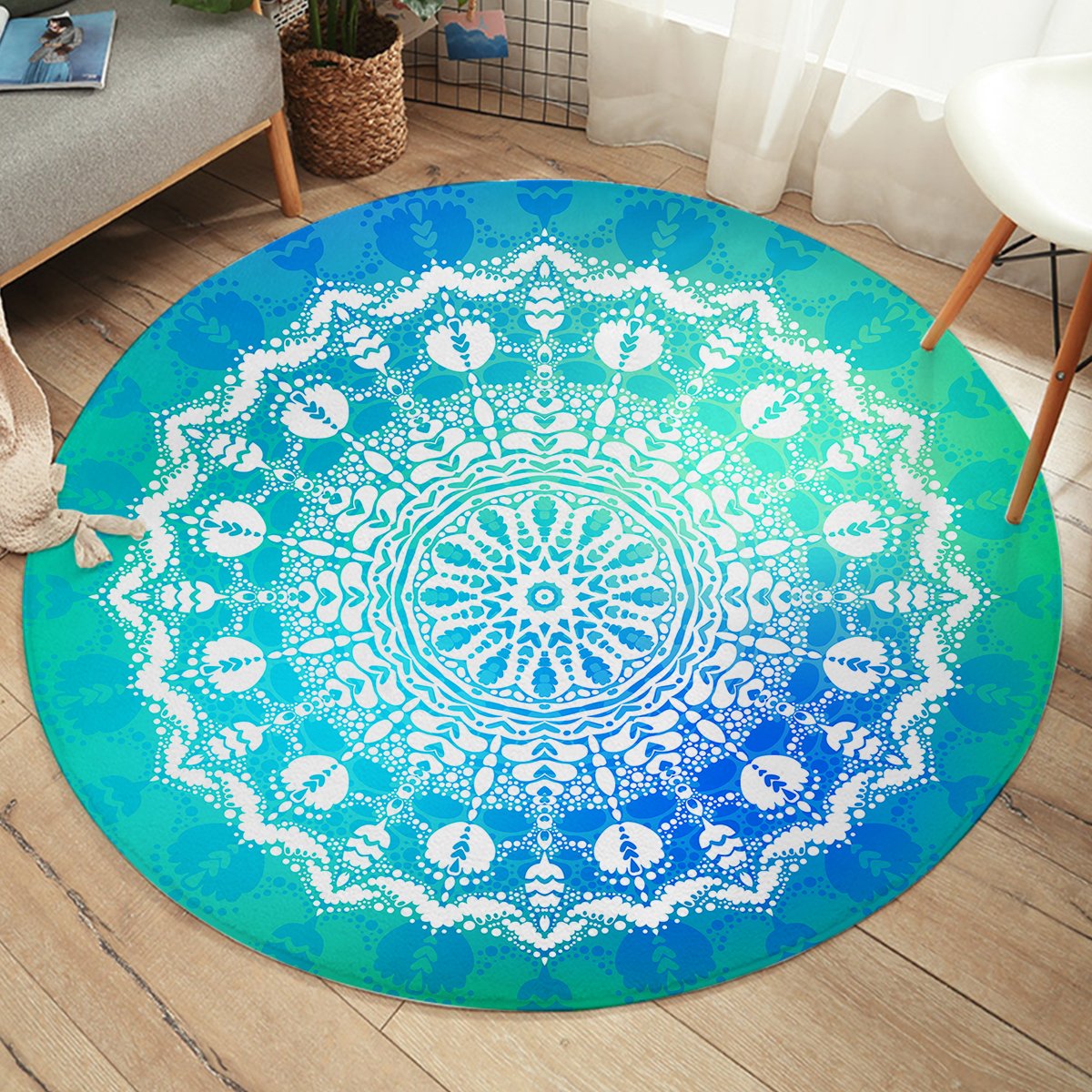 Blueish Mandala SW2414 Round Rug