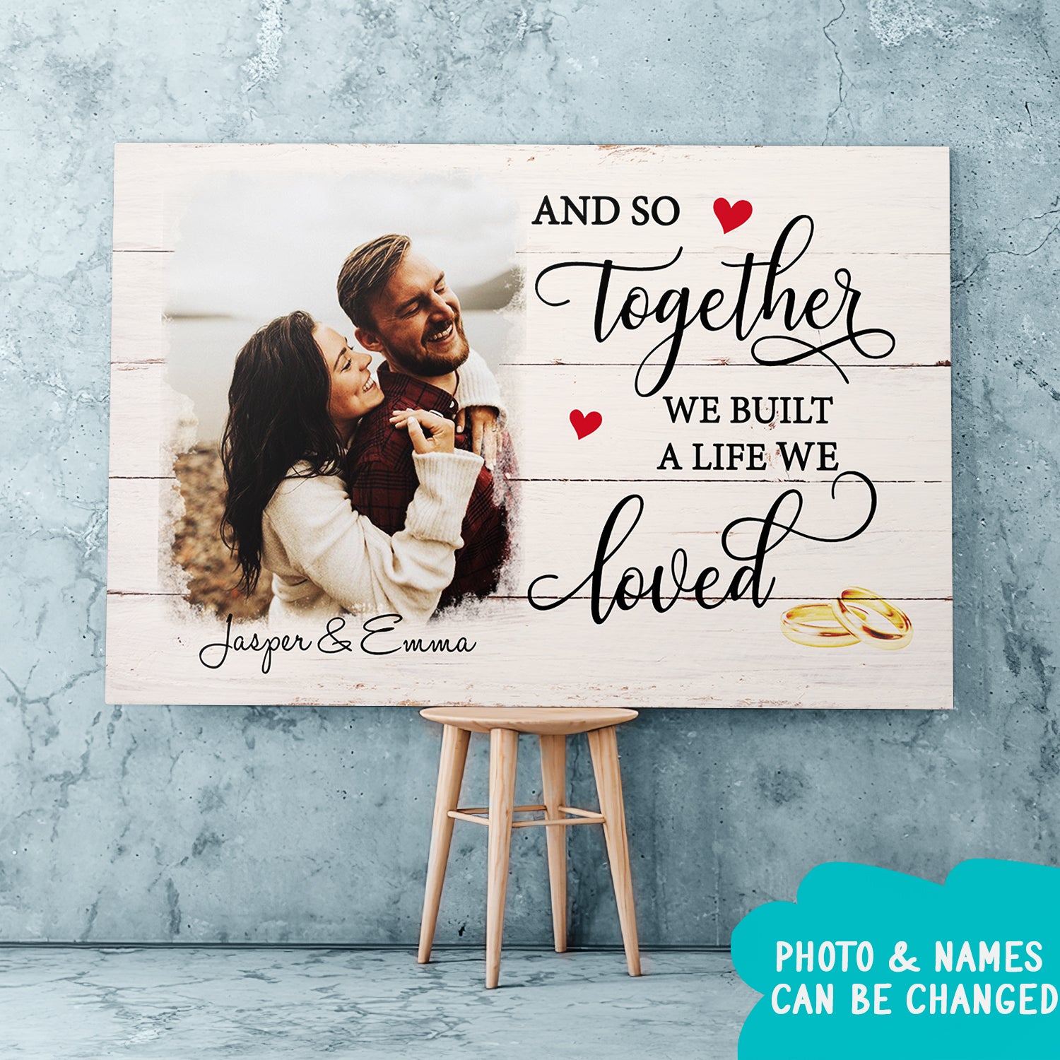 A Life We Loved – Personalized Custom Photo Canvas – Home Decor, Wall Art For Husband Wife