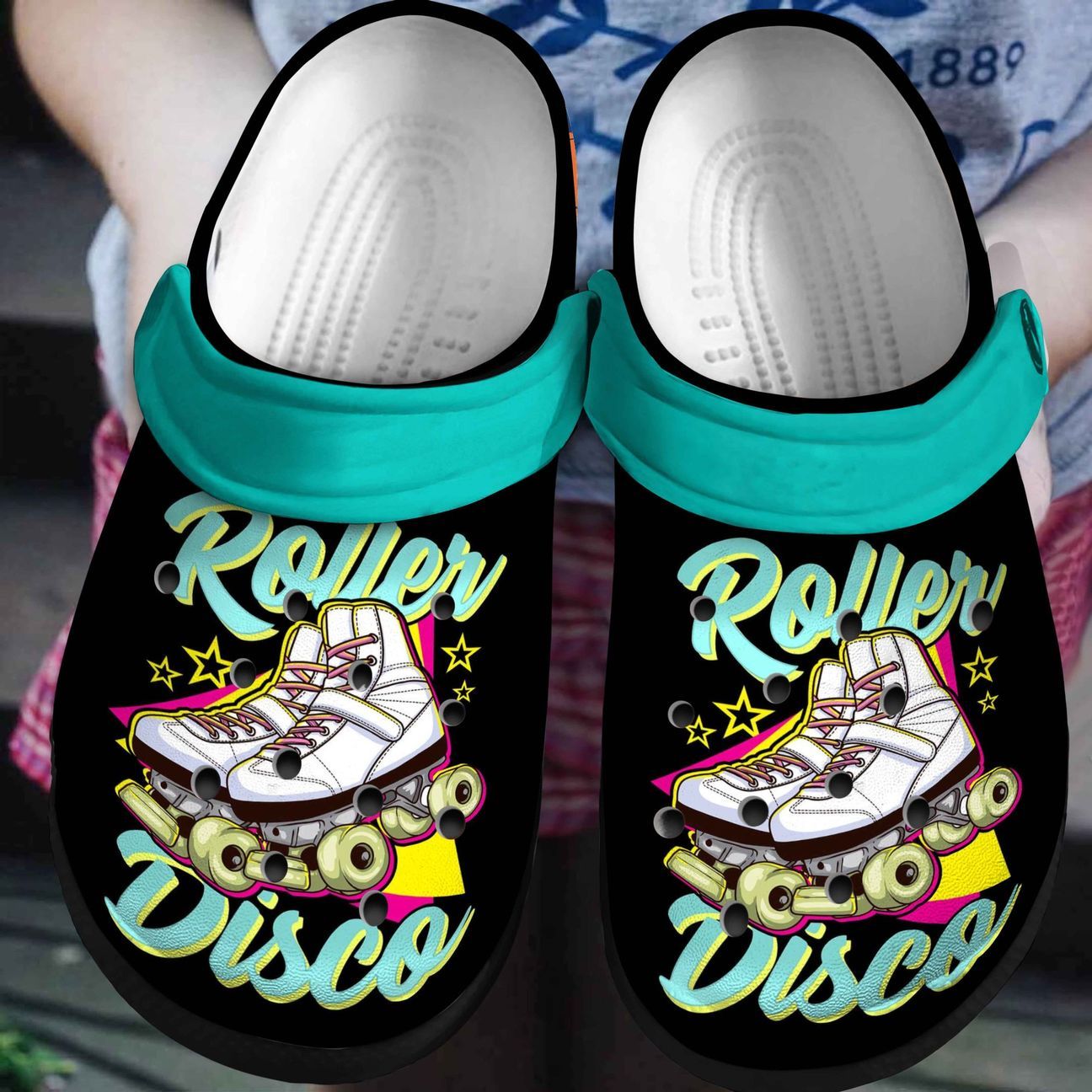 Roller Derby Personalized Clog, Custom Name, Text, Color, Number Fashion Style For Women, Men, Kid, Print 3D Roller Disco