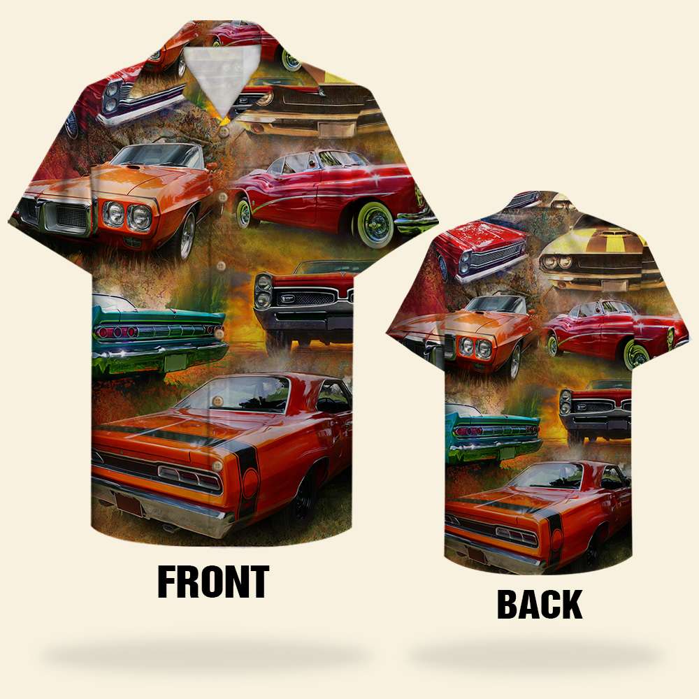 Hawaii Shirt Muscle Car Pattern Ha91614