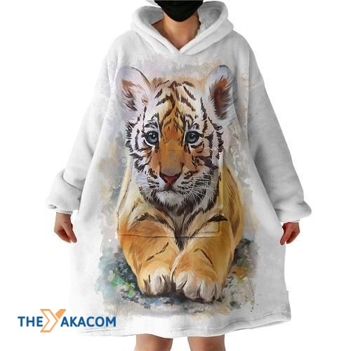 Baby Tiger Tropical Hoodie Blanket Amazing Artistic