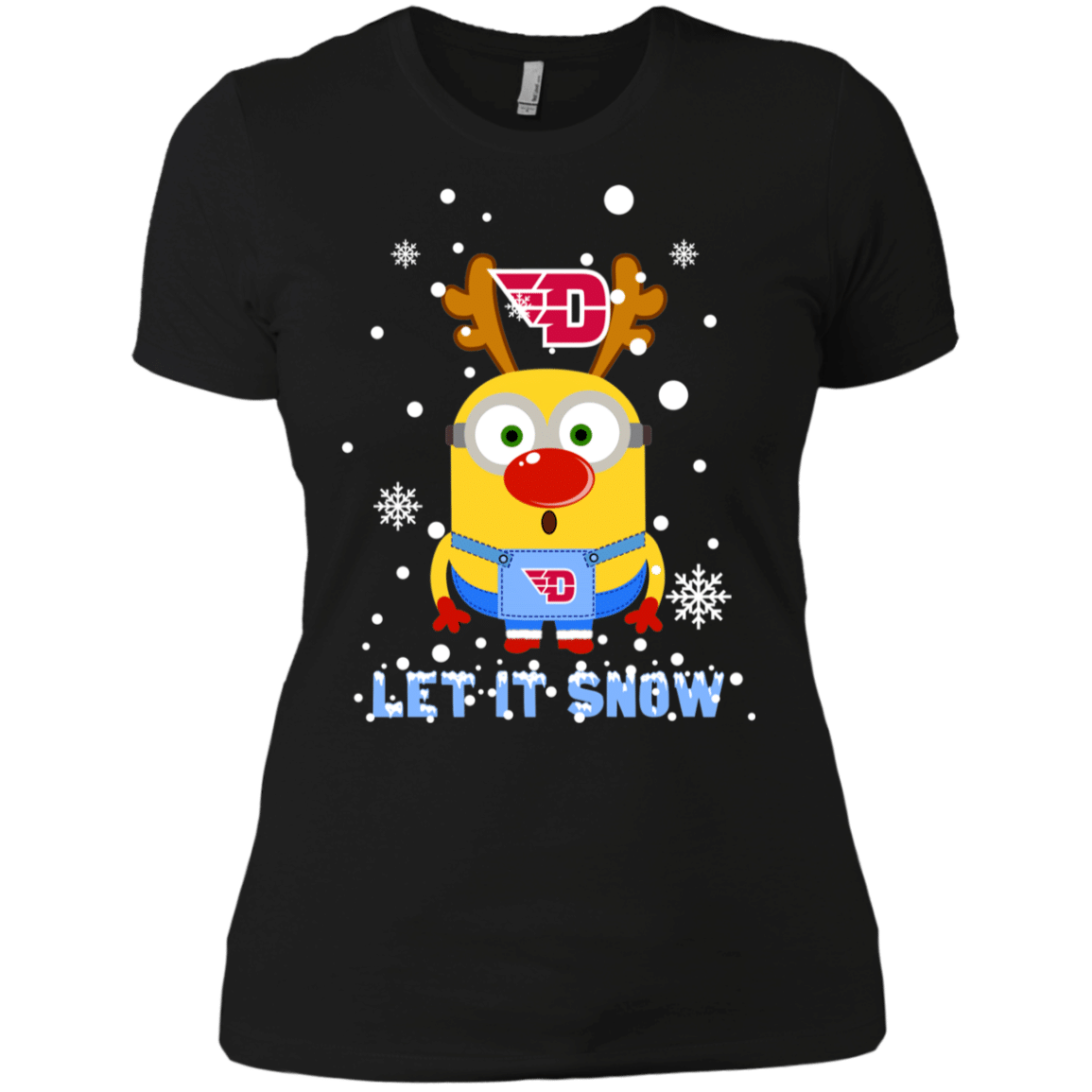 Check out this awesome Minion Dayton Flyers Ugly Christmas Sweaters Let It Snow Women’s T-Shirt